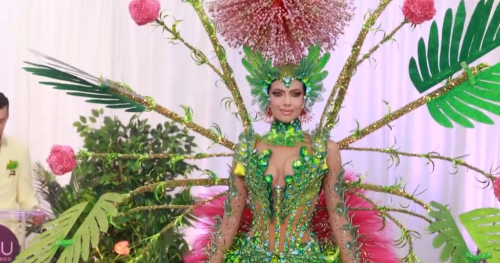Jenniffer Barreto presenta traje típico "Moriviví: Renacer Borincano" para Miss Universo 75