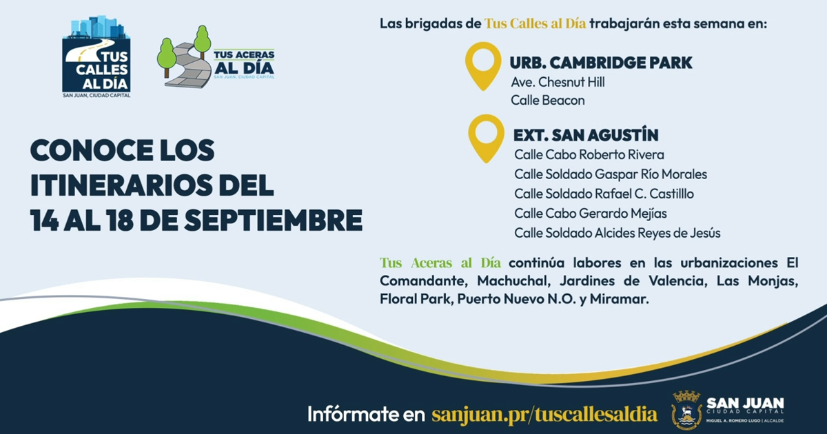 San Juan realiza trabajos de repavimentación y reconstrucción de aceras esta semana