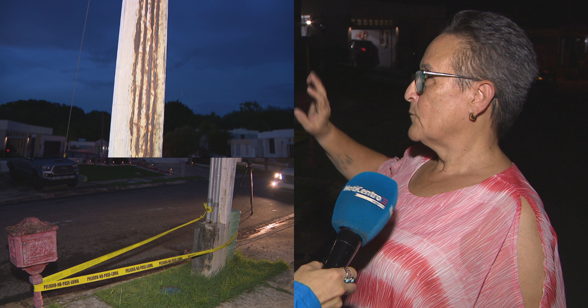 Vecinos de Toa Alta exigen reemplazo urgente de poste que se cae a pedazos