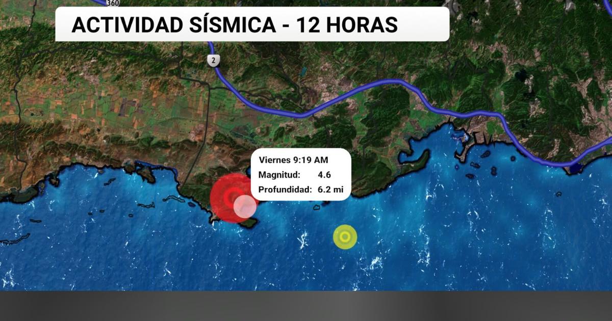 Reportan sismo de magnitud 4.8 al sur de Puerto Rico