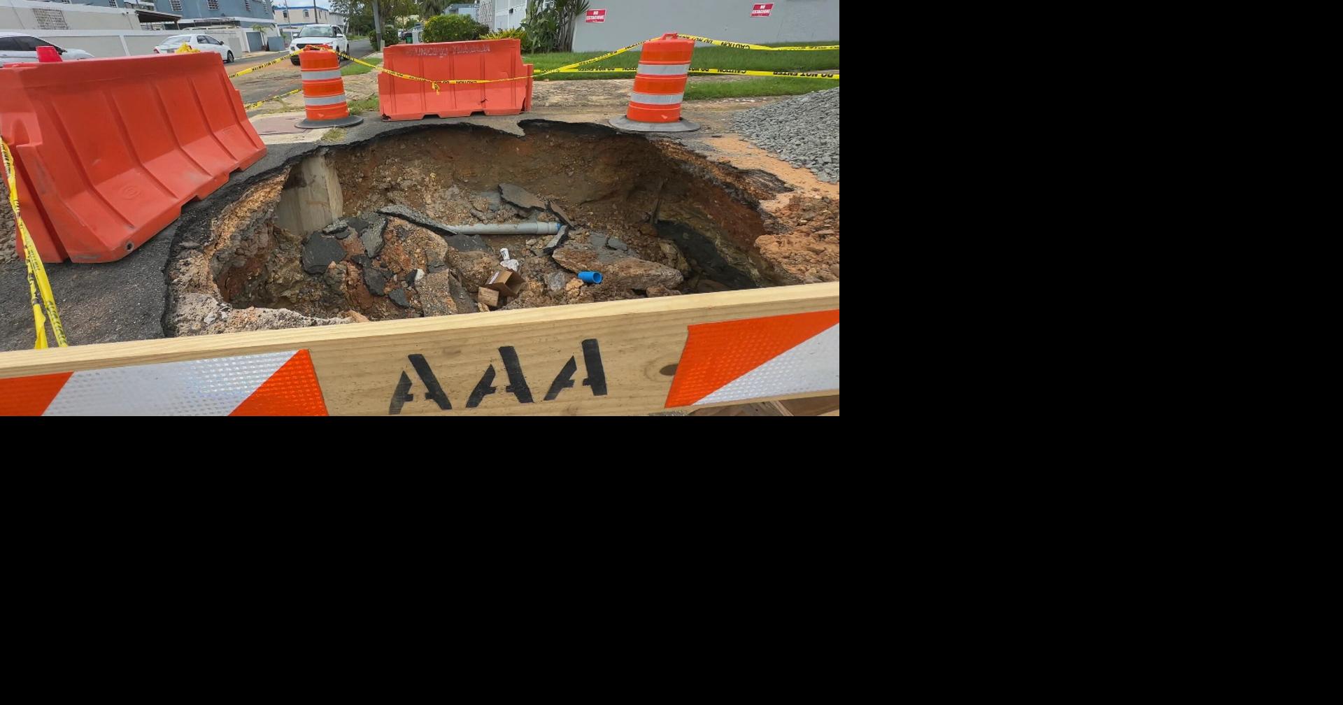 Consternados vecinos de Levittown con enorme socavón