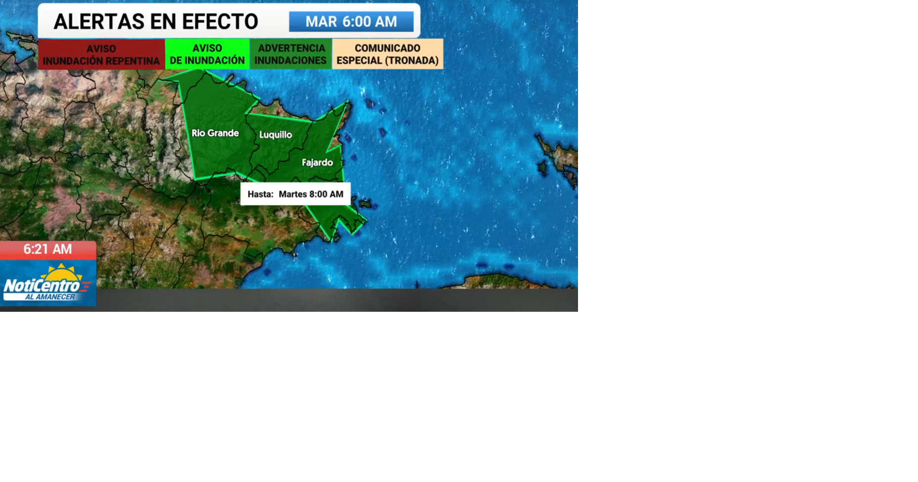 Tu Tiempo: emiten advertencia de inundaciones por fuertes lluvias de vaguada