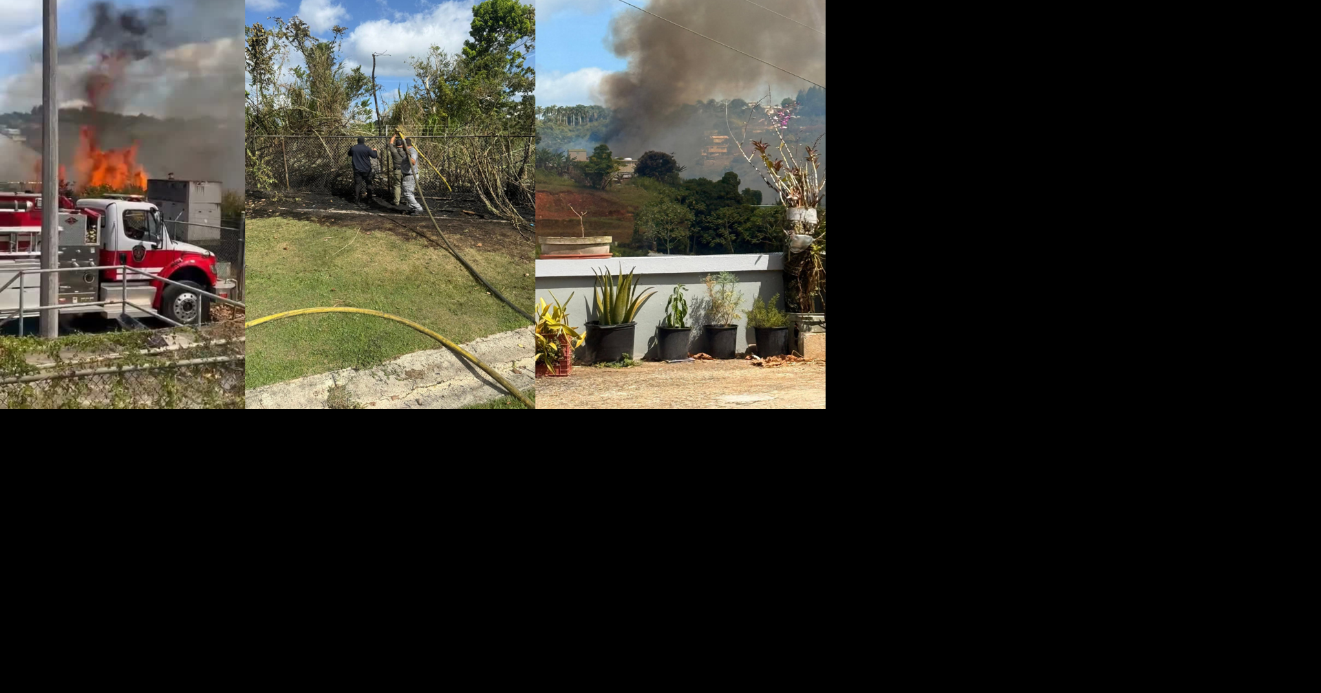 Bomberos extinguen incendio forestal que amenazaba escuela y residencias en Naranjito