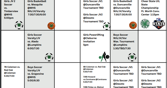 Athletic Calendar Jan 13th 18th Sports waxahachiesun com