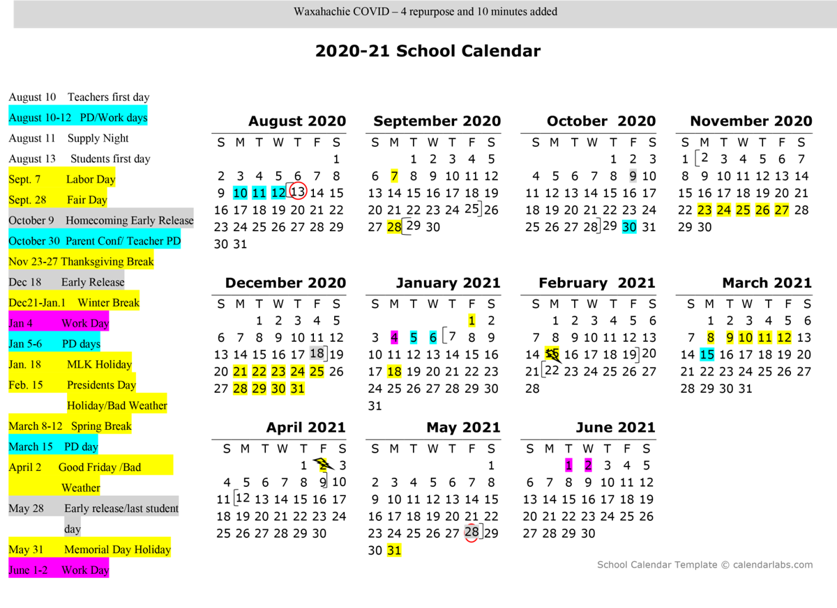 Fwisd Calendar 2022 Wisd Trustees Approve 2020-2021 School Calendar | Local News |  Waxahachiesun.com
