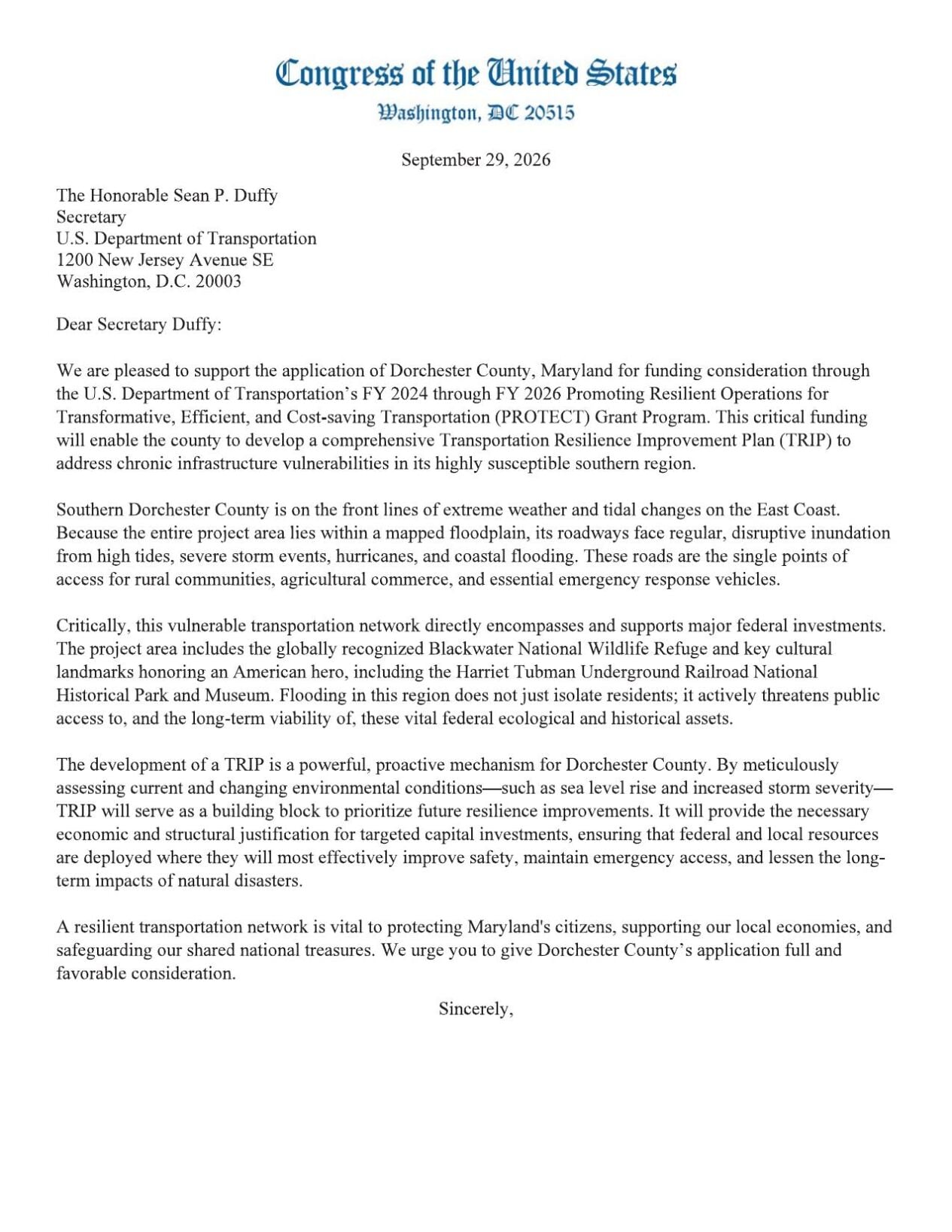 LETTERS OF SUPPORT