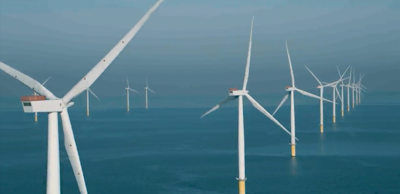 Wind turbines in water.