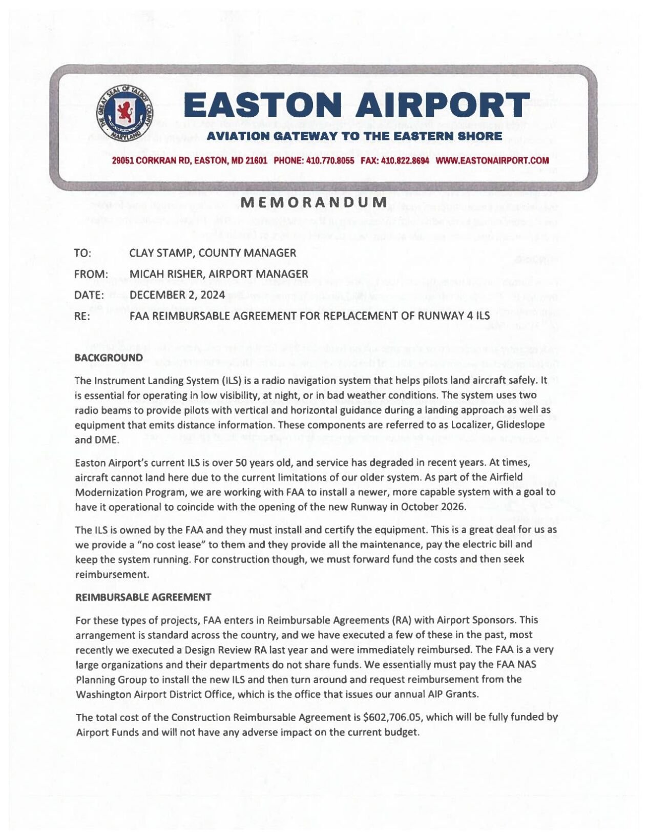 Easton Airport Proposal