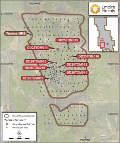 Empire Metals Limited Announces Diamond Drilling Results