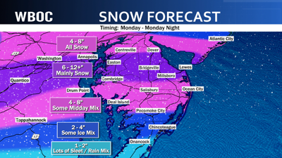 Winter Storm WARNINGS Up Ahead Of Monday's Winter Storm