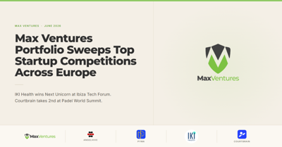 Max Ventures Portfolio Sweeps Top Startup Competitions Across Europe