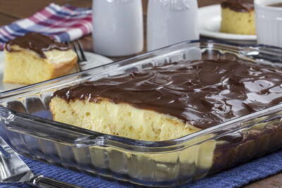 Boston Cream Poke Cake