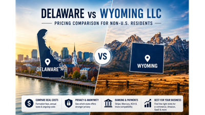 Delaware vs Wyoming LLC: 2026 Real Cost Comparison For Non-US Residents