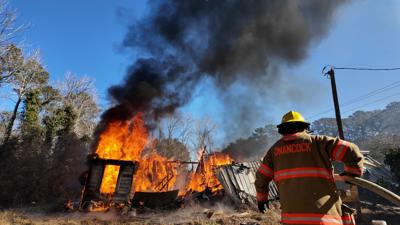 The Onancock Volunteer Fire Department control burn