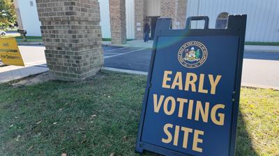 Early voting site sign at Dover Elks Lodge.