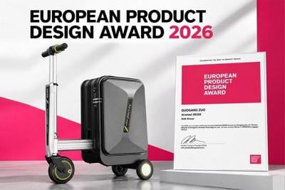Airwheel Wins European Product Design Award for AI Wheel Cabin 20 Inch Luxury Smart Scooter Carry on Hand Boarding Travel Electric Suitcase