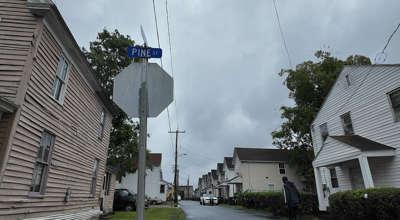 Pine Street in Cambridge, Maryland.