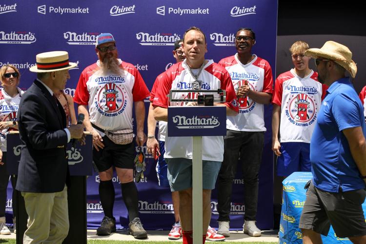 Nathan's Famous Hot Dog Eating Contest Weigh-In Ceremony