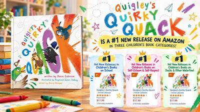 Annie Caboose’s Quigley’s Quirky Quack Celebrates Three #1 Rankings on Amazon