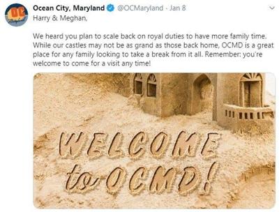 Ocean City Tweets Invite to Prince Harry and Duchess Meghan