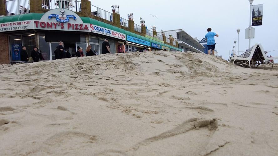 Ocean City Boardwalk Turns Into a Sandbox After Heavy Winds and Rain