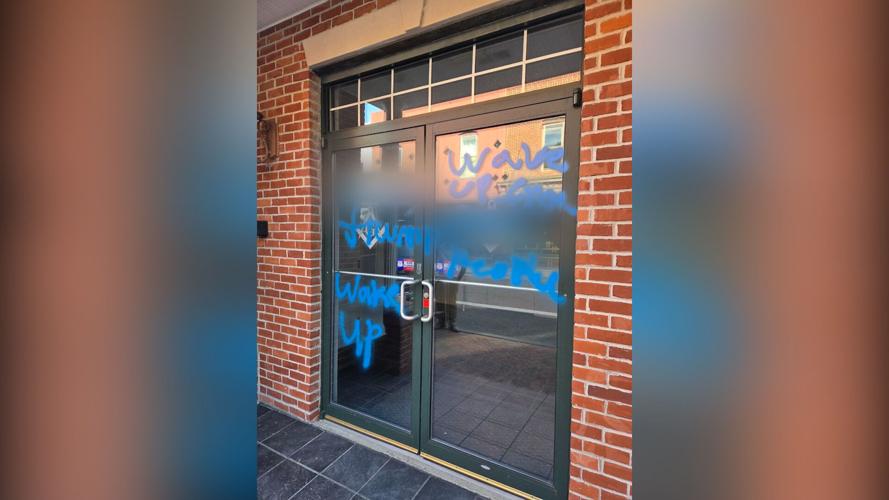 Graffiti on Glass Door