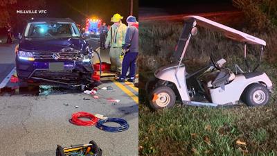 Millville Car Golf Cart Crash 110423