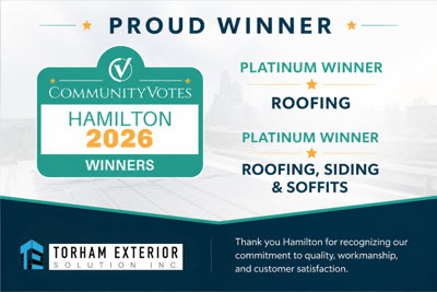 Torham Exterior Solutions Inc. Wins Two Platinum Awards in CommunityVotes Hamilton 2026