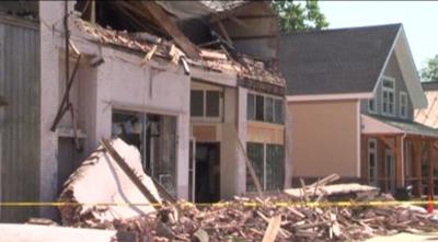 Fate of Onancock Building Unknown After Partial Collapse