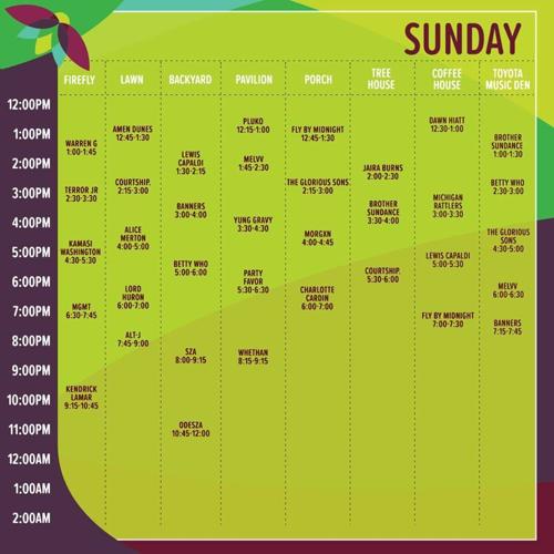 Firefly Music Festival Announces Daily Schedule Archive