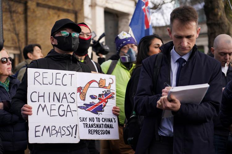 Britain China Embassy Protest