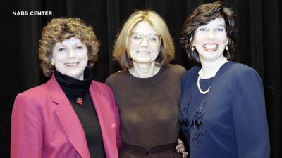 Gloria Steinem pictured with co-founders of Salisbury University's women and gender studies minor in March 1996. 