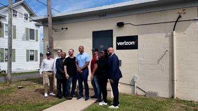 Maryland Gov. Wes Moore (D) with Verizon on Smith Island