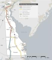 Possible passenger rail service routes map.