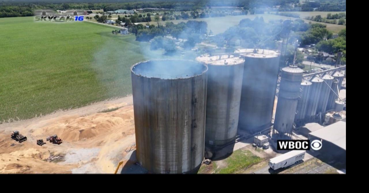 Silo Roof Collapses After Fire Burns for Two Weeks | Latest News | wboc.com