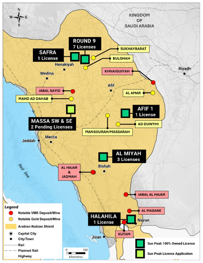 Sun Peak Metals Advances Multi-Project Exploration Program in Saudi Arabia - Drill Programs Complete on First Two Projects, Assays Pending