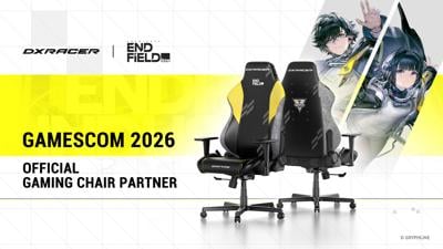 DXRacer Sponsors Arknights: Endfield Booth at gamescom 2026 with Custom Drifting Series Gaming Chairs