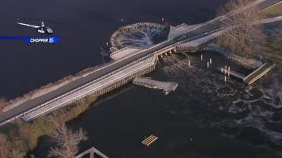 RECORD POND TIDAL PIER BROKEN