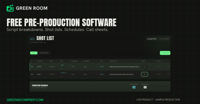 Big Lettuce Launches Green Room, Free Pre-Production Software for Filmmakers