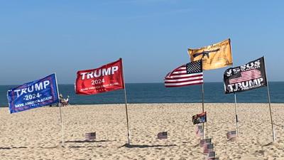 Trump Flags on the Beach