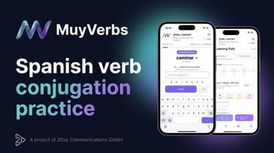 An app to practice Spanish verb conjugation: MuyVerbs focuses on daily recall