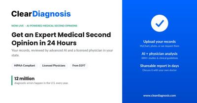 ClearDiagnosis Launches AI-Powered Medical Second Opinions, Reviewed by Licensed Physicians