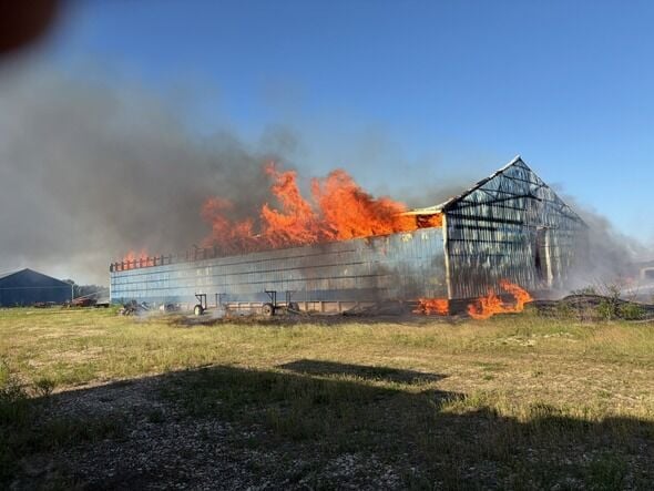 Manure combustion burns down Ridgely farm storage building