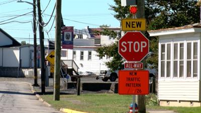 New stop sign at Delaware Avenue and Liberty Street intersection.