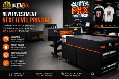 Outta PHX Print Shop Expands Production with New Five-Printhead Industrial Printer DTF System