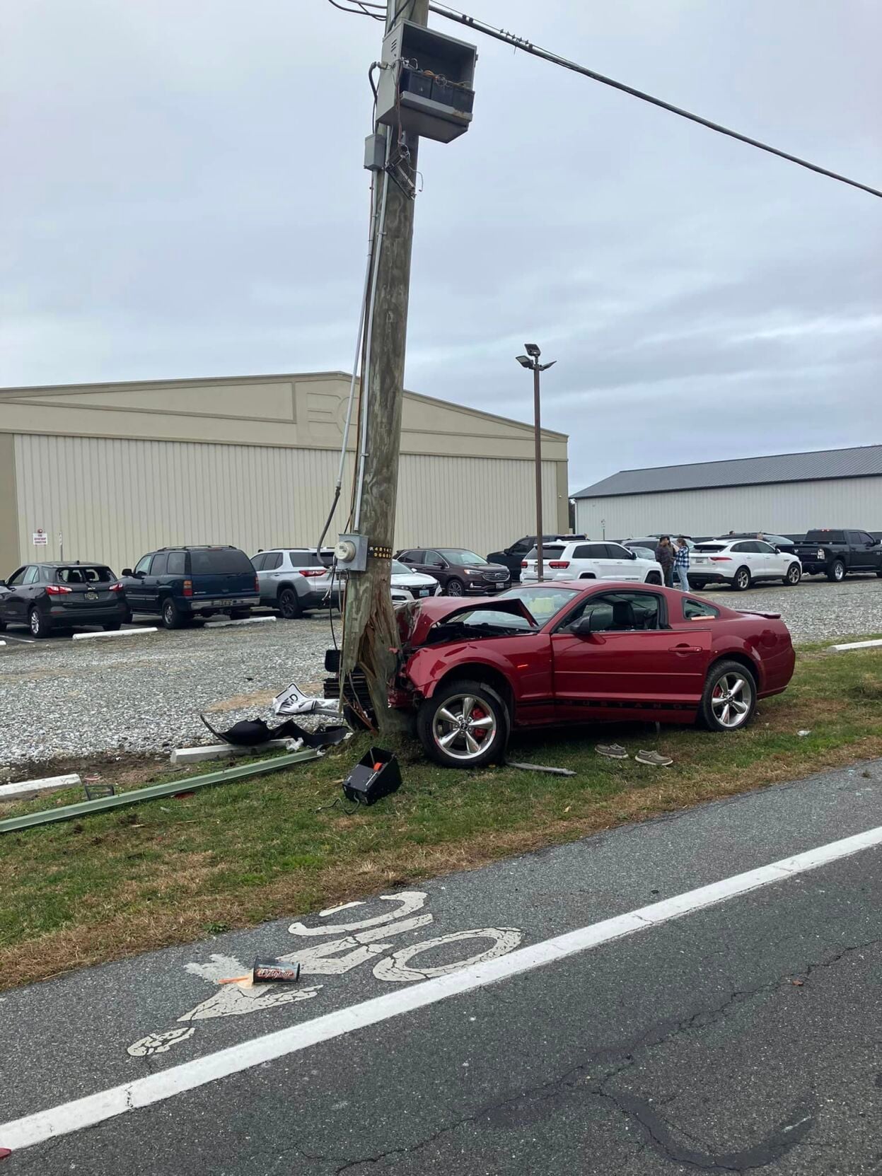 Car Crashes into Pole in Delmar