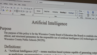 Artificial Intelligence Policy on screen