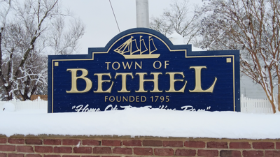 Bethel sign in snow