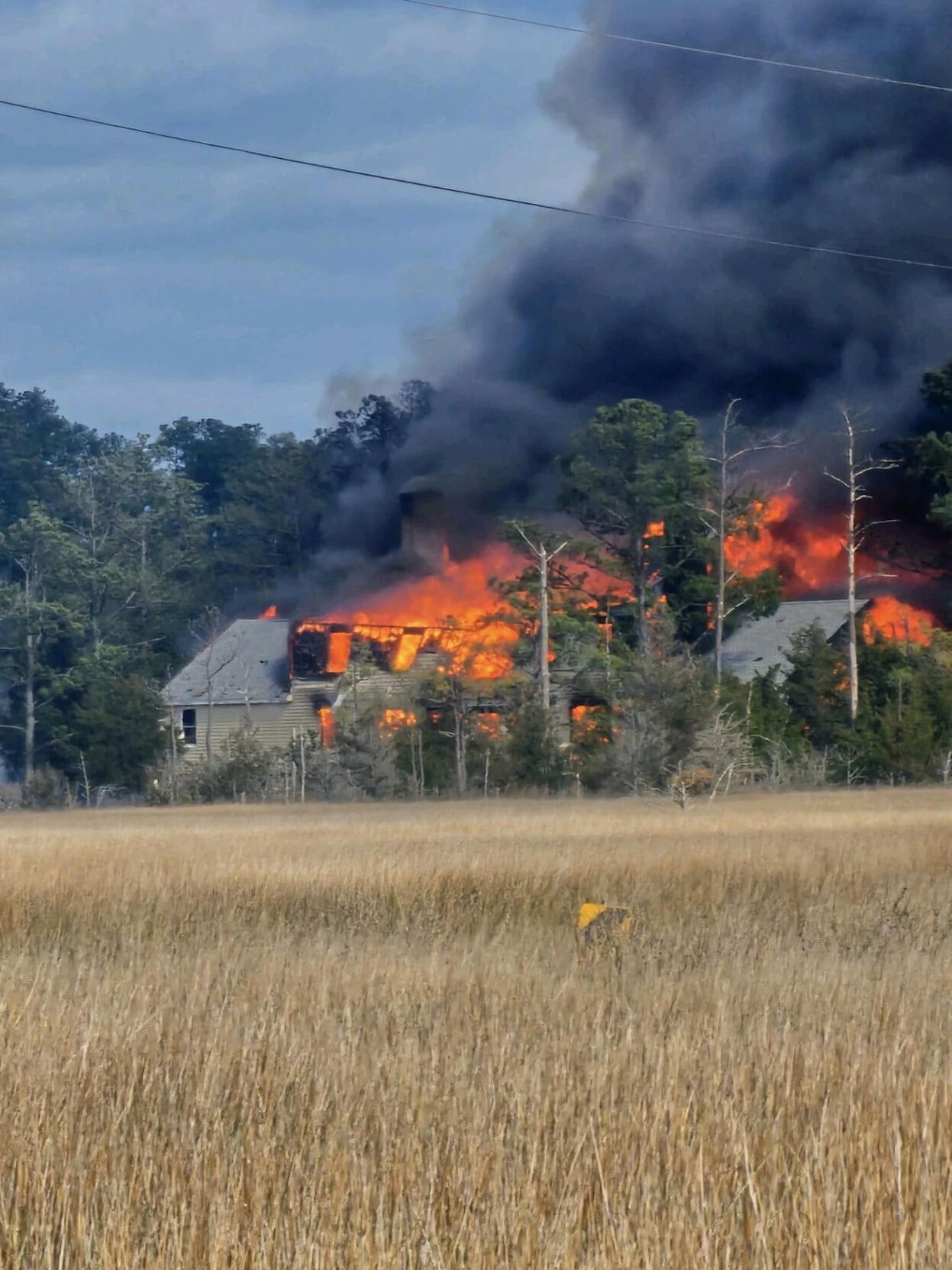 Bloxom House Fire Spreads to Marsh