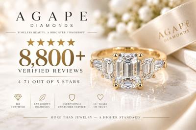 Agape Diamonds Earns 4.71-Star Rating Across 8,800 Verified Customer Reviews